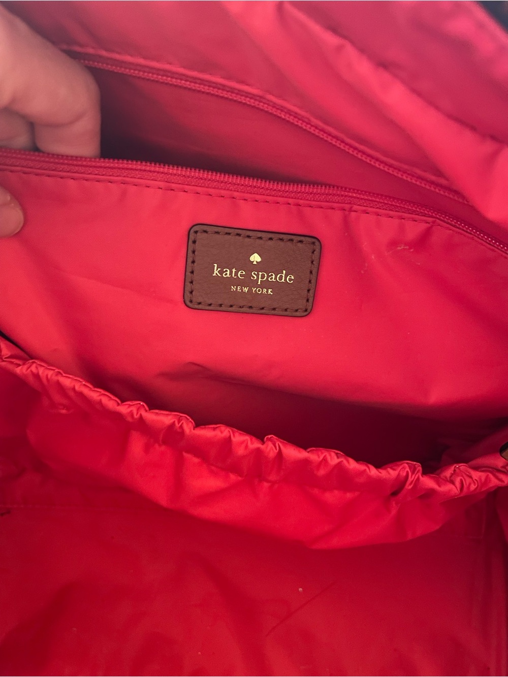 ♠️Kate Spade♠️ Black & White Diaper Bag with Red and Tan Accents & Changing Pad - Picture 7 of 10